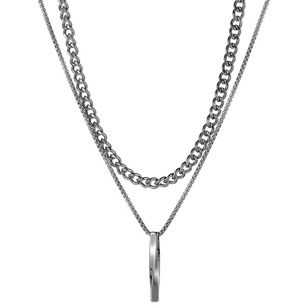 Férfi kétrétegű láncos alkalmi modell