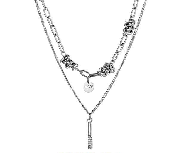 Ασημένια ανδρική αλυσίδα με μενταγιόν