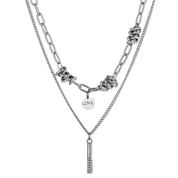 Ασημένια ανδρική αλυσίδα με μενταγιόν