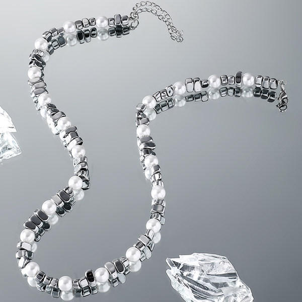 Ανδρική μοντέρνα αλυσίδα με διακοσμητικές πέρλες