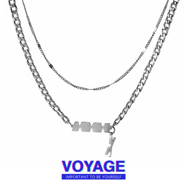 Ανδρική αλυσίδα δύο στρώσεων με μενταγιόν