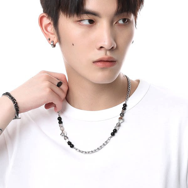 Ανδρική ασημένια αλυσίδα με μεγάλη πλεξούδα