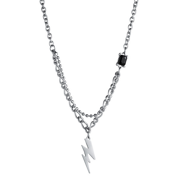 Κομψή ανδρική αλυσίδα με μενταγιόν και διακοσμητική πέτρα
