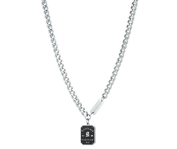 Κολιέ ανδρικό μενταγιόν με τετράγωνο γράμμα μόδας