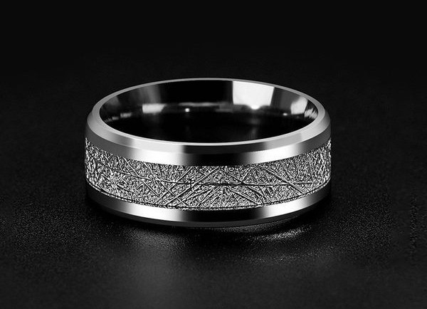 Rotējams vīriešu gredzens no tērauda sudraba krāsā