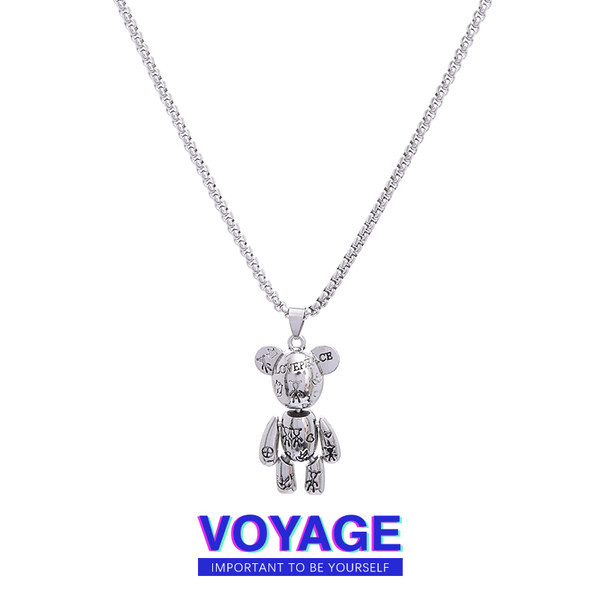 Μοντέρνο ανδρικό κολιέ με μενταγιόν αρκούδας