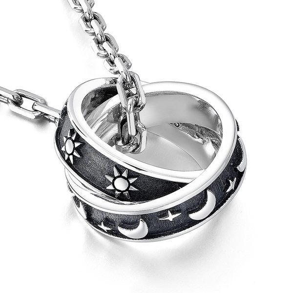 Ανδρική ρετρό αλυσίδα με μενταγιόν φεγγάρι και αστέρια