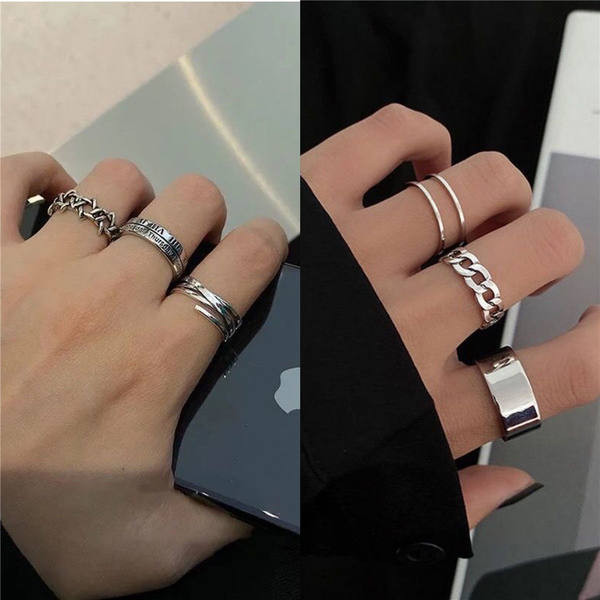 Hétköznapi férfi gyűrű - ezüst színben