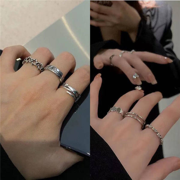 Hétköznapi férfi gyűrű - ezüst színben