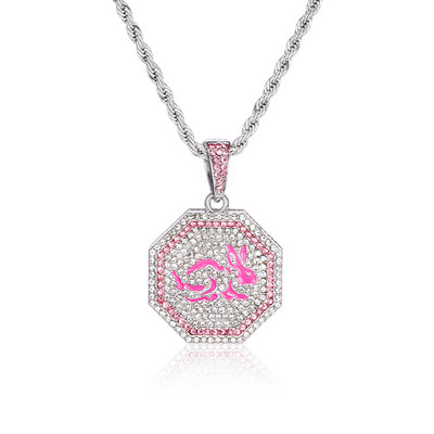 Vīriešu kaklarota ar kulonu un dekoratīviem akmeņiem