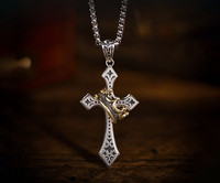 Ανδρική ρετρό αλυσίδα με κρεμαστό σταυρό