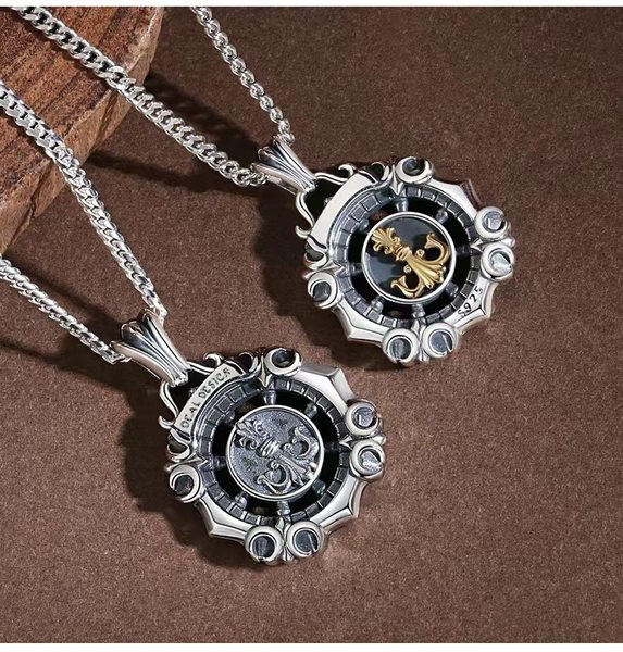 Vīriešu ķēde ar kulonu enkuru retro modelis