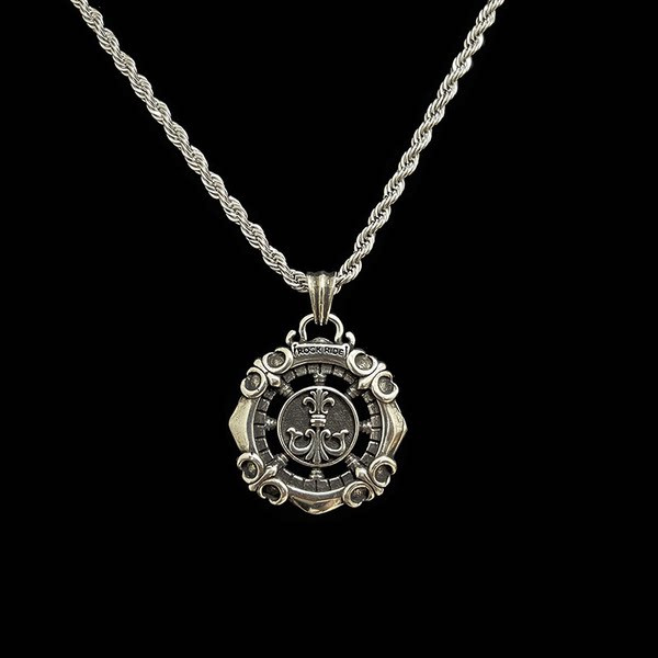 Vīriešu ķēde ar kulonu enkuru retro modelis