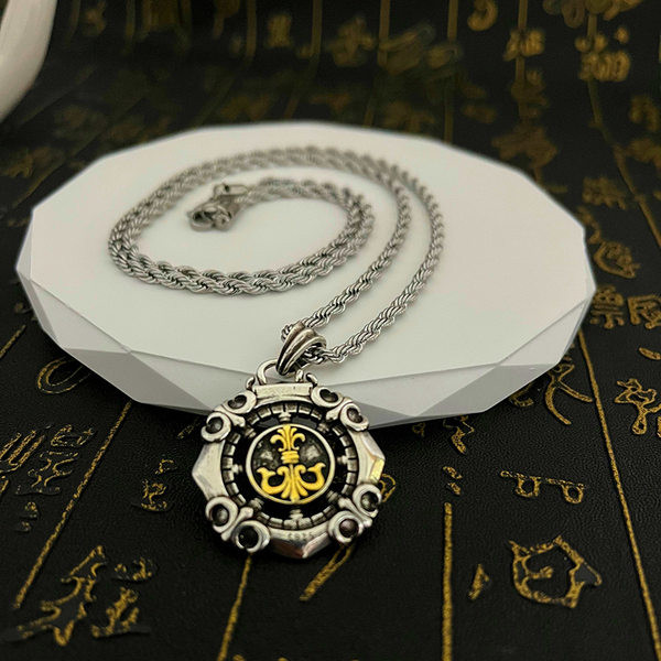 Vīriešu ķēde ar kulonu enkuru retro modelis