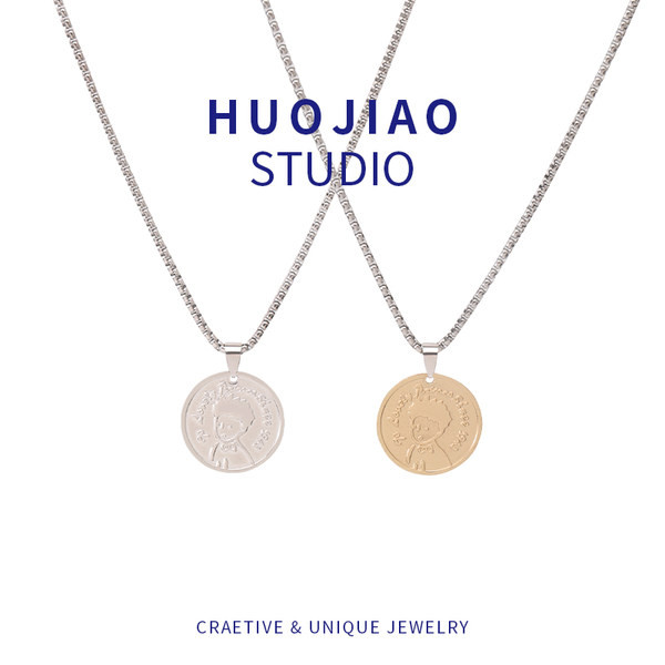 Vīriešu titāna tērauda ķēde ar kulonu