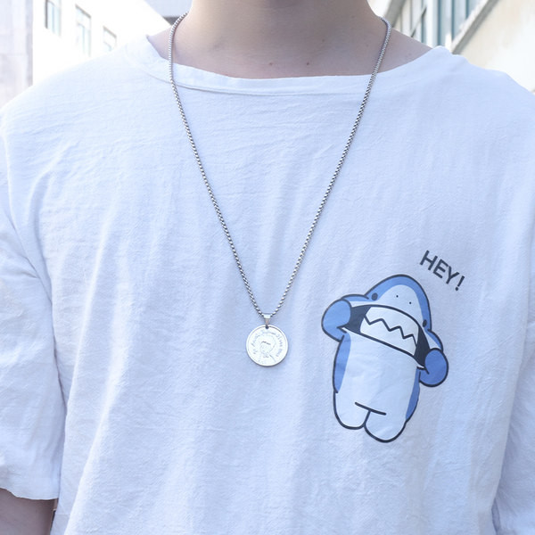 Vīriešu titāna tērauda ķēde ar kulonu