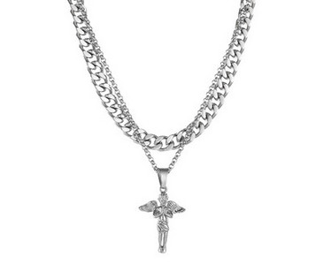 Divslāņu krusta kulonu ķēde vīriešiem