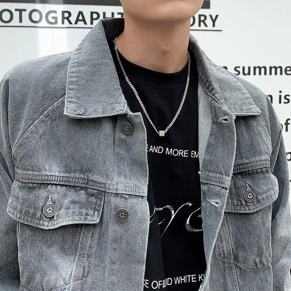 Vīriešu titāna tērauda ķēde ar kulonu