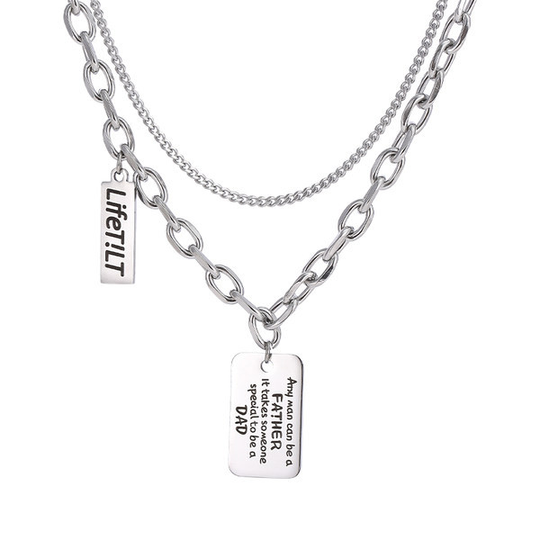 Vīriešu ikdienas tērauda kulonu ķēde