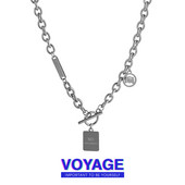 Vīriešu titāna tērauda ķēde ar divslāņu kulonu