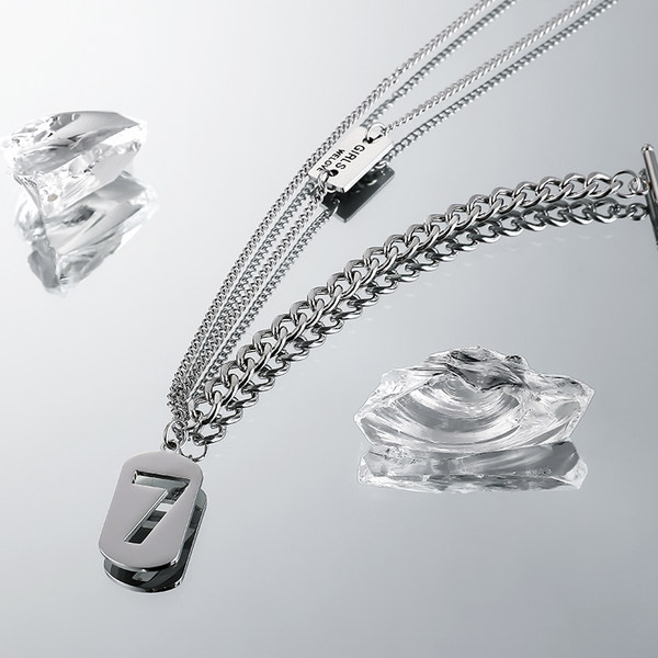 Ανδρική αλυσίδα από τιτάνιο με μενταγιόν νούμερο 7