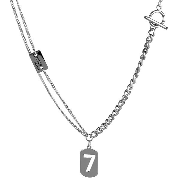 Ανδρική αλυσίδα από τιτάνιο με μενταγιόν νούμερο 7
