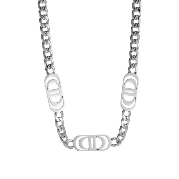 Vīriešu ķēde sudraba krāsā - ar lielu sietu