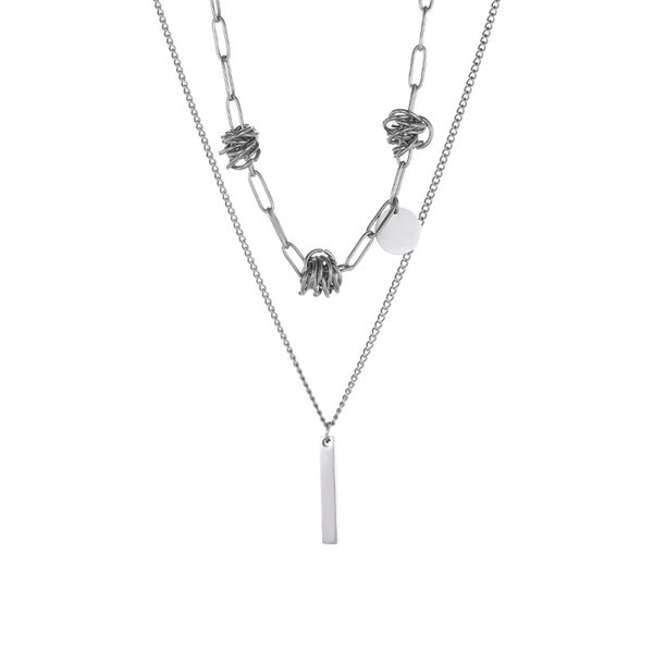 Divslāņu vīriešu ķēde ar kulonu jauns modelis