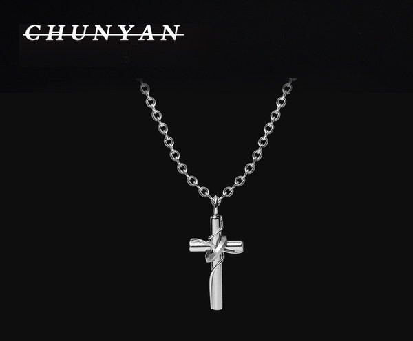 Ανδρική αλυσίδα με σταυρωτό μενταγιόν από ατσάλι