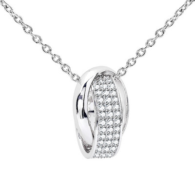 Jauna modeļa vīriešu kaklarota ar kulonu gredzenu ar dekoratīviem akmeņiem