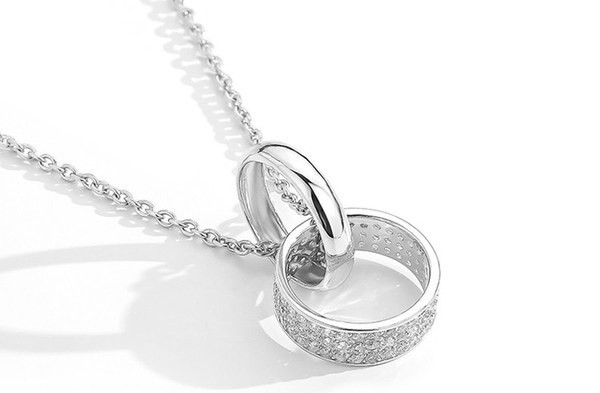 Jauna modeļa vīriešu kaklarota ar kulonu gredzenu ar dekoratīviem akmeņiem