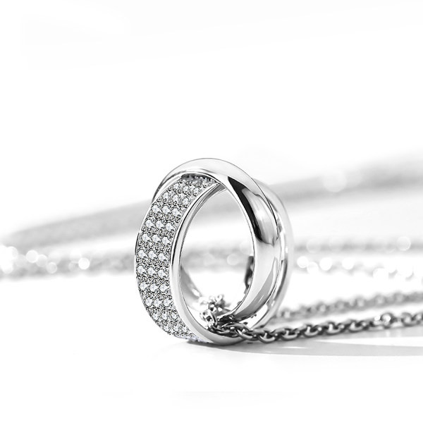 Jauna modeļa vīriešu kaklarota ar kulonu gredzenu ar dekoratīviem akmeņiem