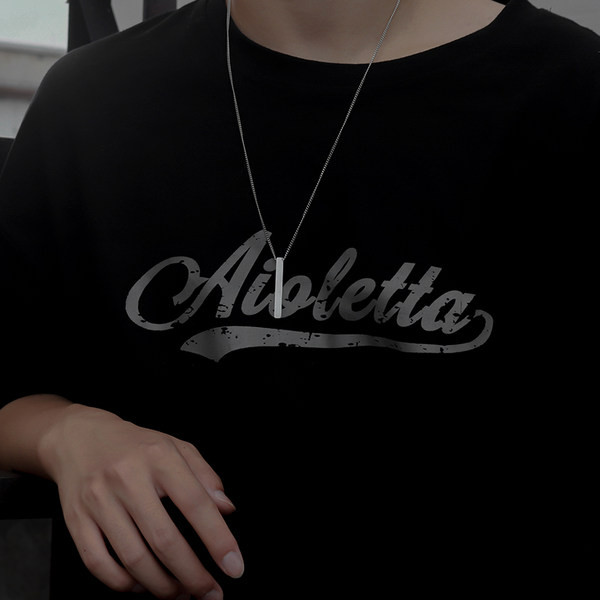 Νέο μοντέλο αλυσίδα με μενταγιόν - μαύρο και ασημί χρώμα