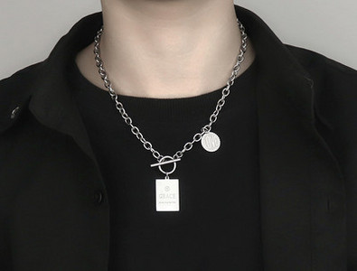 Ανδρική αλυσίδα από τιτάνιο με μενταγιόν διάφορα μοντέλα