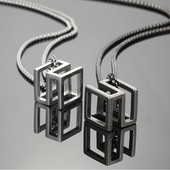 Vīriešu ķēde ar kulonu no tērauda, ikdienas modelis