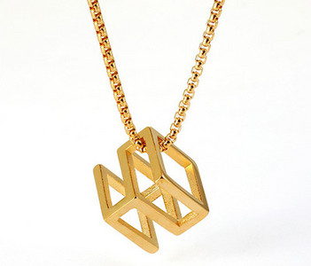 Vīriešu ķēde ar kulonu no tērauda, ikdienas modelis