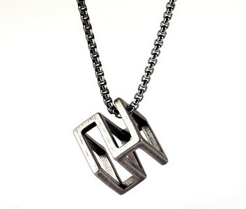 Vīriešu ķēde ar kulonu no tērauda, ikdienas modelis