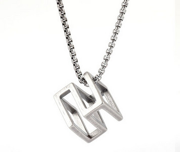 Vīriešu ķēde ar kulonu no tērauda, ikdienas modelis