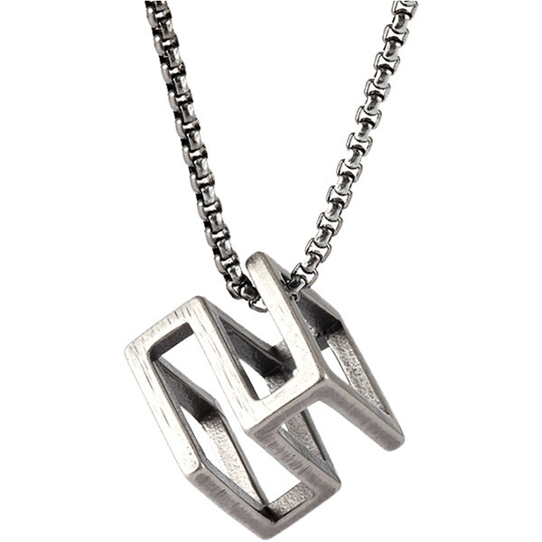 Vīriešu ķēde ar kulonu no tērauda, ikdienas modelis