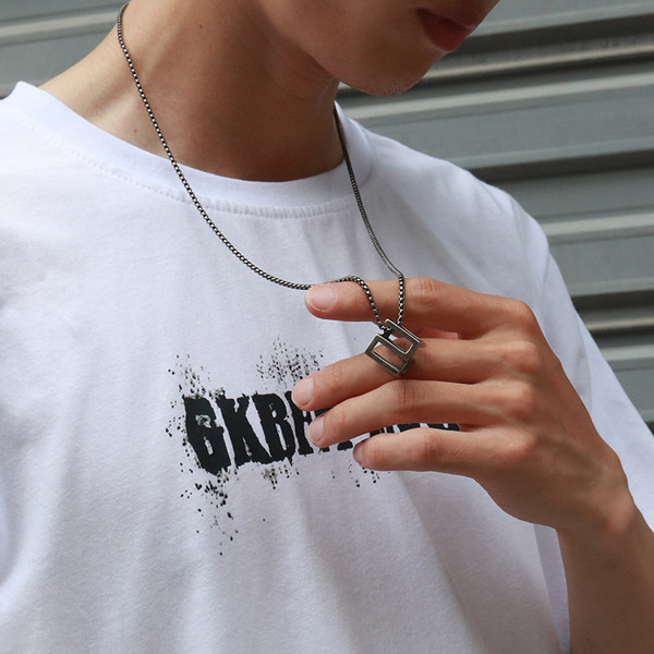 Vīriešu ķēde ar kulonu no tērauda, ikdienas modelis