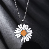 Ανδρική αλυσίδα από τιτάνιο με μενταγιόν λουλουδιών