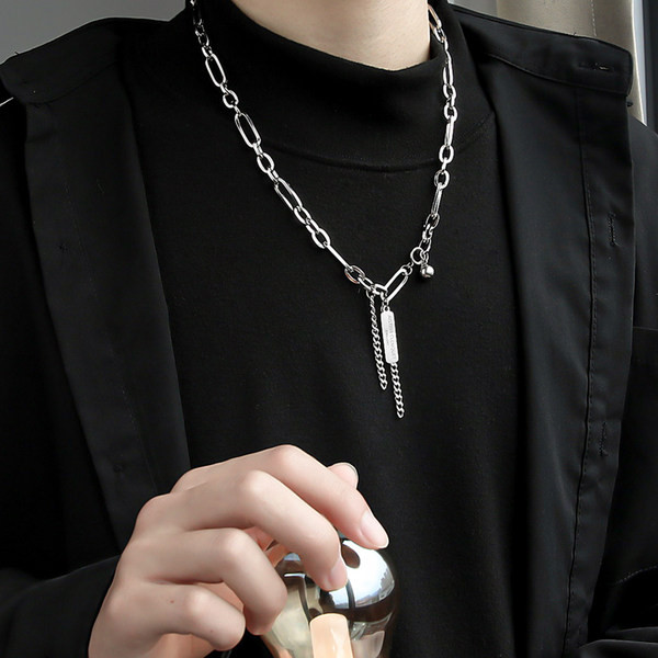 Ανδρική αλυσίδα από τιτάνιο με μενταγιόν και επιγραφή