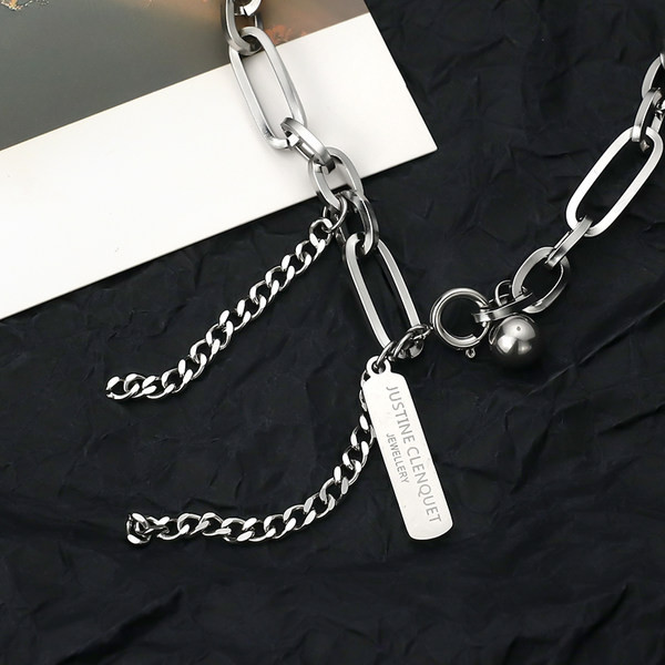 Ανδρική αλυσίδα από τιτάνιο με μενταγιόν και επιγραφή