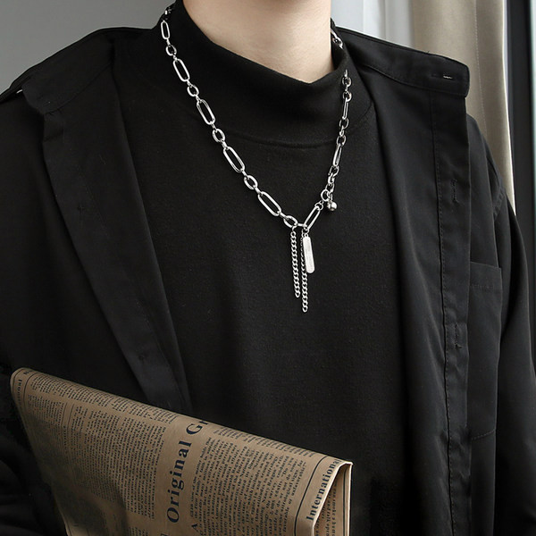 Ανδρική αλυσίδα από τιτάνιο με μενταγιόν και επιγραφή