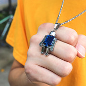 Férfi nyaklánc robot medállal
