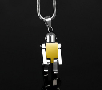 Férfi nyaklánc robot medállal