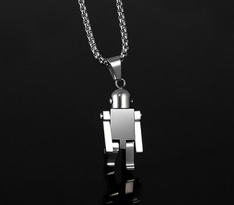 Férfi nyaklánc robot medállal