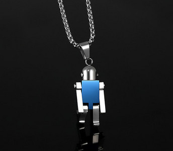 Férfi nyaklánc robot medállal
