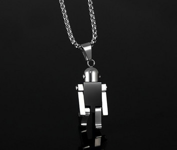 Férfi nyaklánc robot medállal
