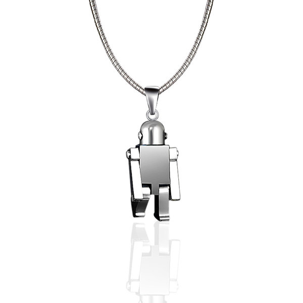 Férfi nyaklánc robot medállal